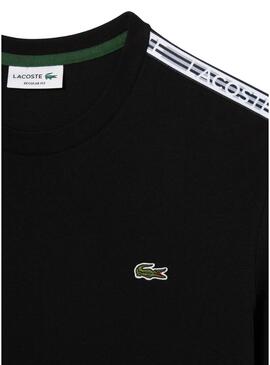 T-Shirt Logo Lacoste Raya Nero per Uomo