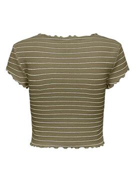 T-Shirt Only Anits Cropped Verde per Donna