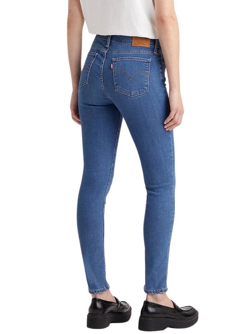 Pantaloni Jeans Levis 711 Skinny Rio Blu Donna