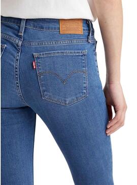 Pantaloni Jeans Levis 711 Skinny Rio Blu Donna