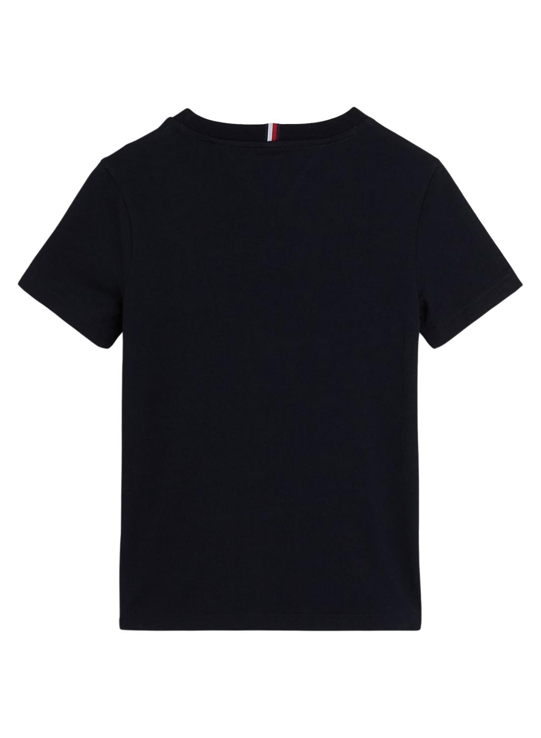 T-Shirt Tommy Hifiger Logo Blu Navy per Bambino