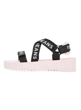 Sandali Tommy Jeans Logo Rosa per Donna