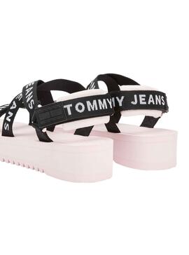 Sandali Tommy Jeans Logo Rosa per Donna