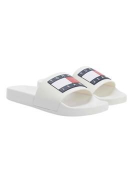 Flip flops Tommy Jeans Flag Piscina Bianco per Donna