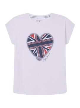 T-Shirt Pepe Jeans Prudence Bianco per Bambina