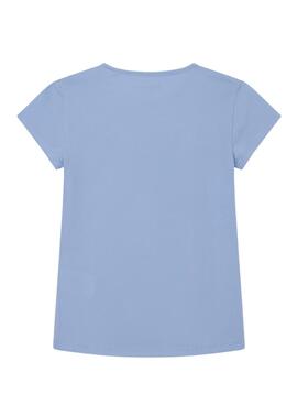 T-Shirt Pepe Jeans Hanna Blu per Bambina