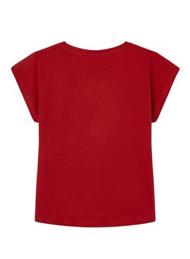 T-Shirt Pepe Jeans Nuria Rosso per Bambina