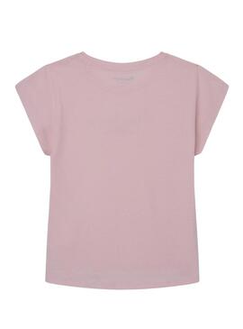 T-Shirt Pepe Jeans Nuria Rosa per Bambina