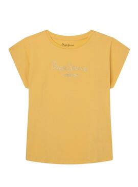 T-Shirt Pepe Jeans Nuria Giallo per Bambina