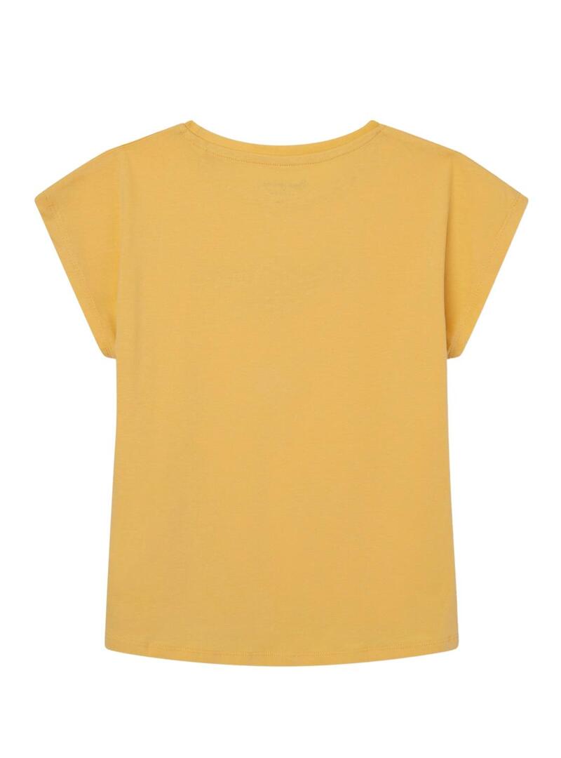 T-Shirt Pepe Jeans Nuria Giallo per Bambina