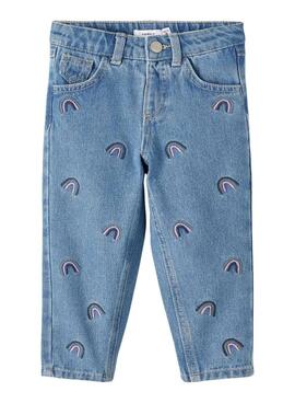 Pantaloni Jeans Name It Bella Arcoiris per Bambina