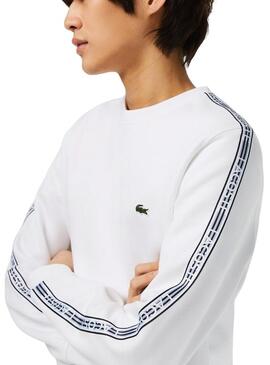 Felpa Lacoste Streetwear Bianco per Uomo