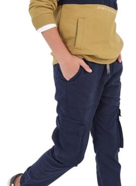 Pantaloni Mayoral Cargo Blu Navy per Bambino