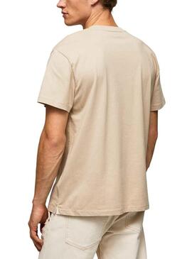 T-Shirt Pepe Jeans Riane Beige per Uomo