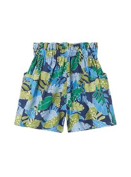 Short Mayoral Printed Fogli Blu per Bambina