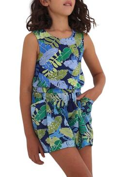 Short Mayoral Printed Fogli Blu per Bambina