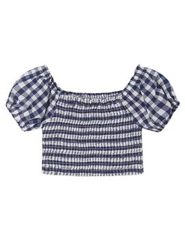 Blusa Mayoral Quadri Vichy Blu per Bambina