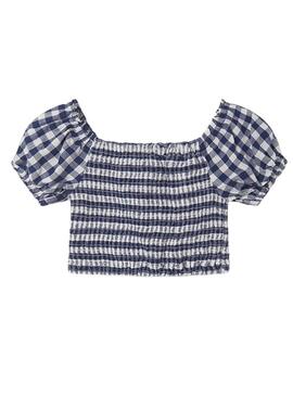 Blusa Mayoral Quadri Vichy Blu per Bambina