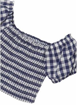 Blusa Mayoral Quadri Vichy Blu per Bambina