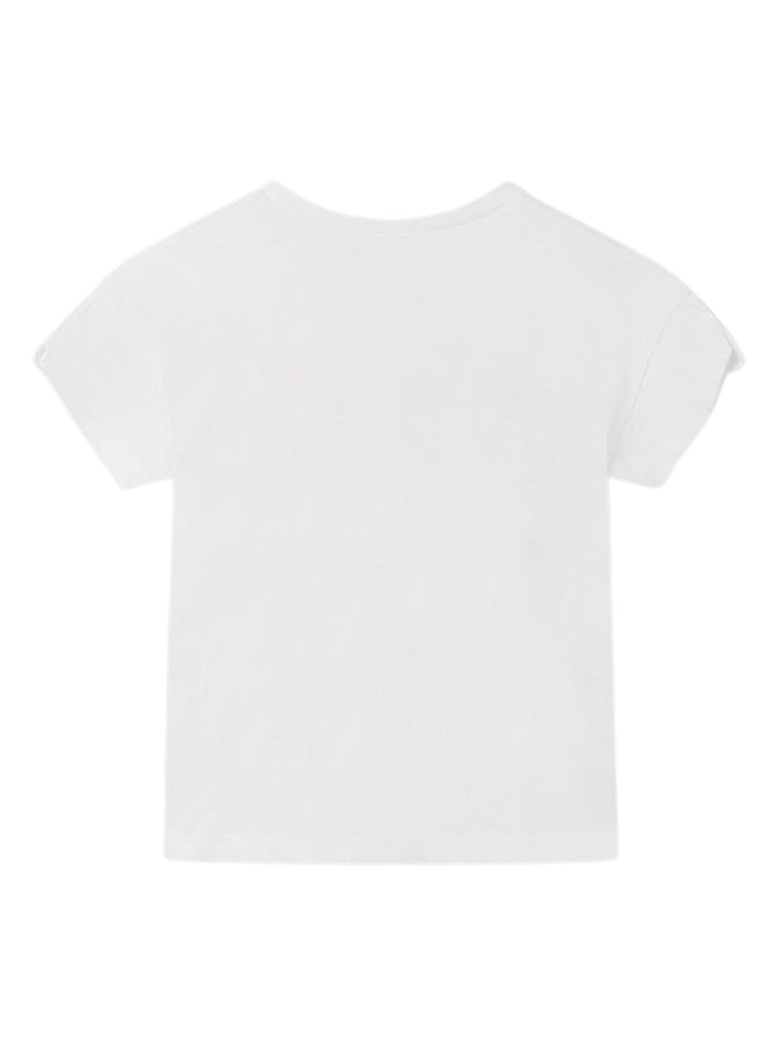 T-Shirt Mayoral Chica Sorriso Bianco per Bambina