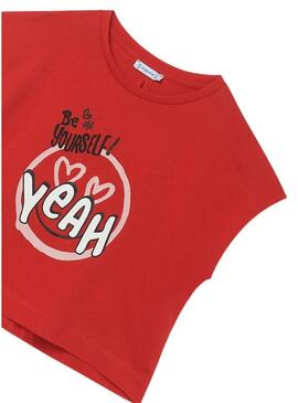 T-Shirt Mayoral Nodo Posteriore Rosso per Bambina