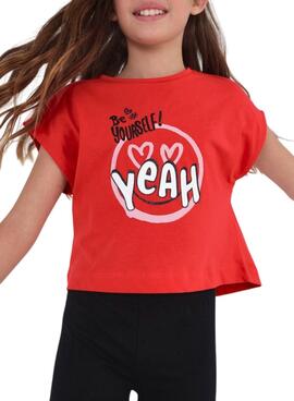T-Shirt Mayoral Nodo Posteriore Rosso per Bambina