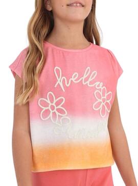 T-Shirt Mayoral Tie Dye Rosa per Bambina