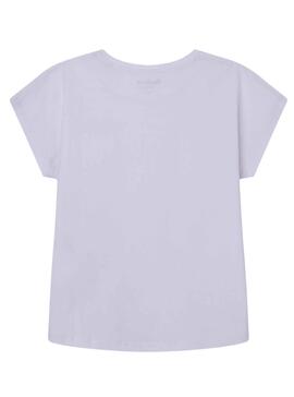 T-Shirt Pepe Jeans Bloomy Bianco per Bambina