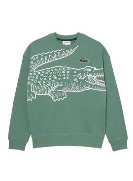 Felpa Lacoste Vintage Verde per Uomo