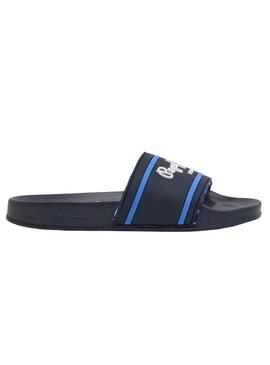 Flip flops Pepe Jeans Slider Logo Blu Navy per Bambino