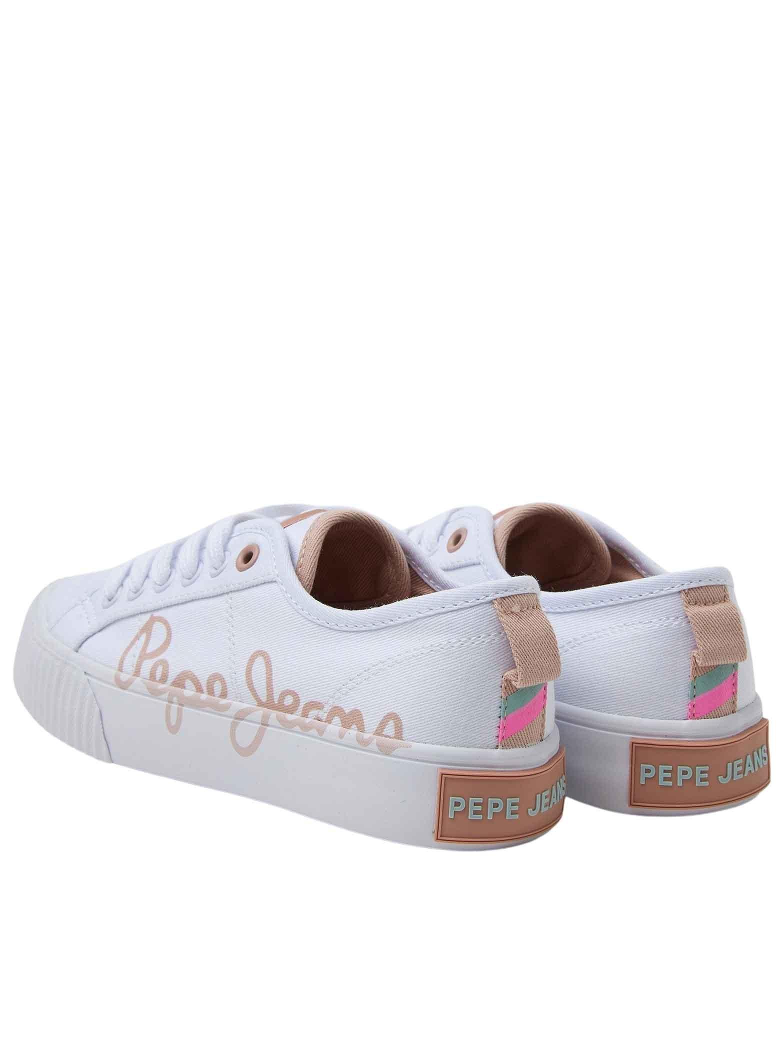 Sneakers Pepe Jeans Logo Ottis Bianco per Bambina