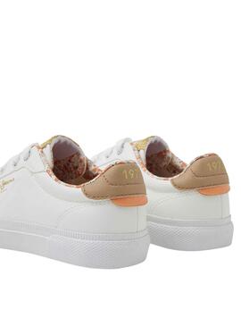 Sneakers Pepe Jeans Kenton Flag Bianco per Bambina
