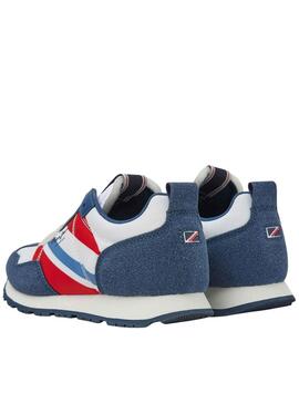 Sneakers Pepe Jeans Foster Print Blu Navy Bambino