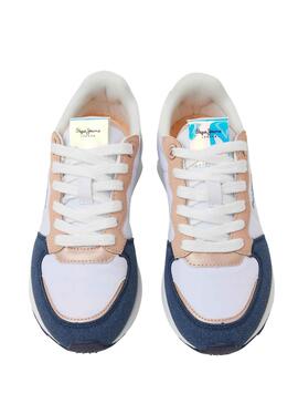 Sneakers Pepe Jeans York Mix Bianco per Bambina