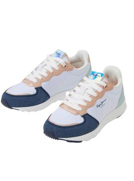 Sneakers Pepe Jeans York Mix Bianco per Bambina