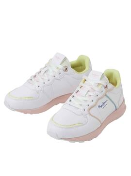 Sneakers Pepe Jeans York Candy Bianco per Bambina