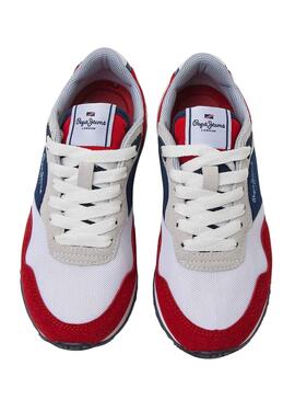 Sneakers Pepe Jeans London May Rosso per Bambino