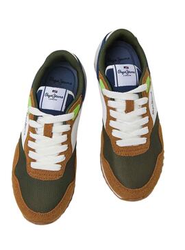 Sneakers Pepe Jeans London May Verde per Bambino