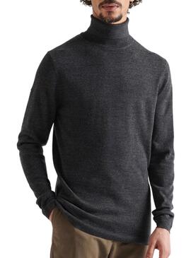 Pullover Superdry Merino Rollneck Grigio per Uomo