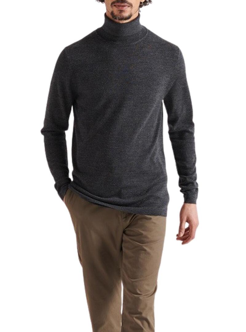 Pullover Superdry Merino Rollneck Grigio per Uomo