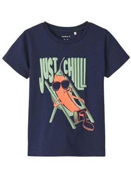 T-Shirt Name It Dean Blu Navy per Bambino