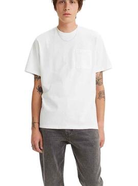 T-Shirt Levis Pocket Bianco per Uomo
