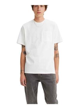 T-Shirt Levis Pocket Bianco per Uomo