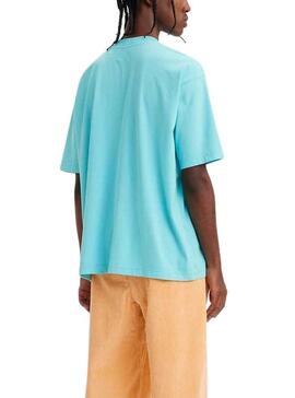 T-Shirt Levis Pattino Blu per Uomo