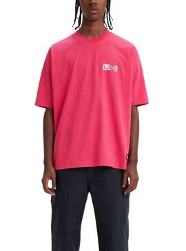 T-Shirt Levis Skate Rosa per Uomo