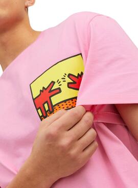 T-Shirt Jack & Jones Keith Haring Rosa Uomoe