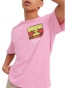 T-Shirt Jack & Jones Keith Haring Rosa Uomoe