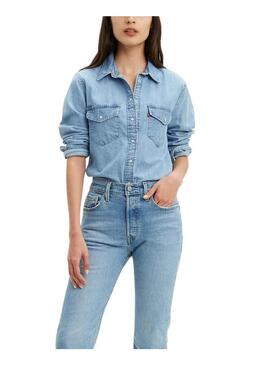 Camicia Levis Western Blu per Donna