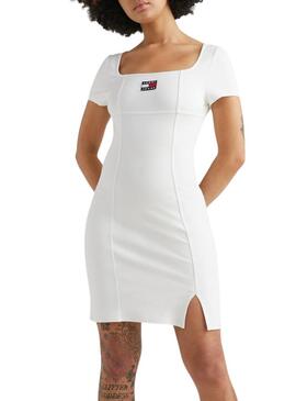 Vestito Tommy Jeans Archive Bianco per Donna