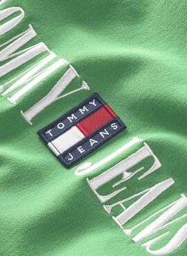 Shorts Tommy Jeans Cycle Verde per Donna
